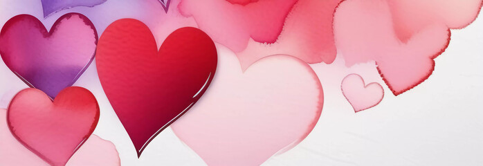 Wall Mural - Valentine's Day card. Web banner. Generative AI