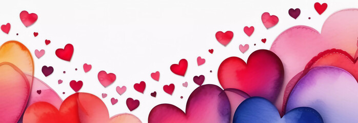 Wall Mural - Valentine's Day card. Web banner. Generative AI