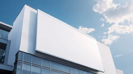 Poster - Large billboard advertisement mockup on modern building exterior 