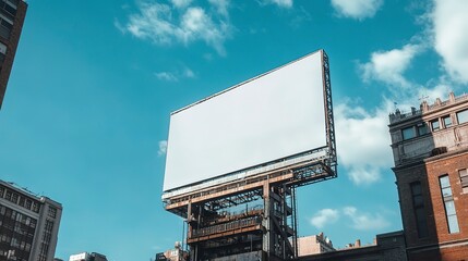 Poster - White billboard on a building 