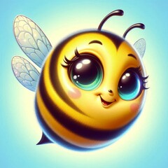 Wall Mural - bee cartoon character