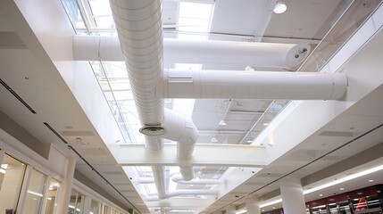 Poster - White Ceiling with Pipes