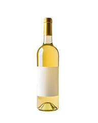 A bottle of white wine mock up isolated on transparent background