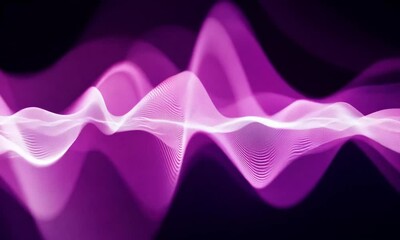 Wall Mural - Abstract Purple Wave: A mesmerizing abstract digital art piece featuring a flowing, pulsating purple wave against a dark background. The white lines add depth and dimension, creating a dynamic and eth