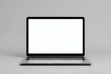 Desk Laptop with blank screen on table