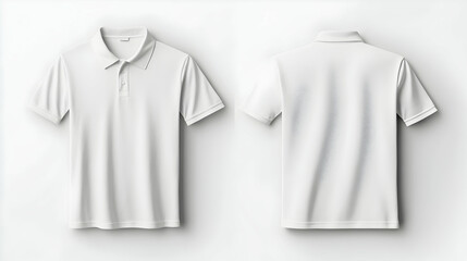 Canvas Print - White Polo Shirt Mockup, Apparel Design Template, White Collared Shirt Design Template,