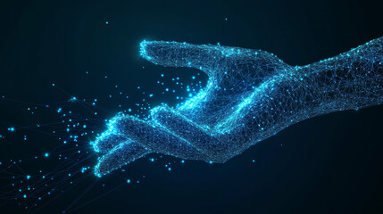 Metaverse universe and innovative technology concept, highlighting digital transformation. A hand touches a line icon, symbolizing innovation-inspired ideas. Success is driven by new ideas.