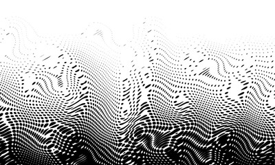Poster - Black on white background. Black and white dissolve halftone grunge effect. Vector Illustration