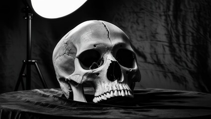 Skull, Bones, Man, Death, Teeth, Illustration, Black & White	