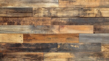 Texture of weathered wood planks in varying shades of brown and grey. Ideal for backgrounds, design projects, and creative uses.