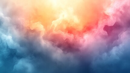 Canvas Print - Abstract Colorful Cloudscape with Sunbeams