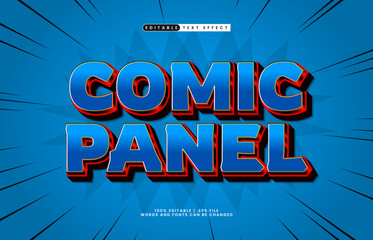 comic panel editable text effect with a comic and cartoon text style