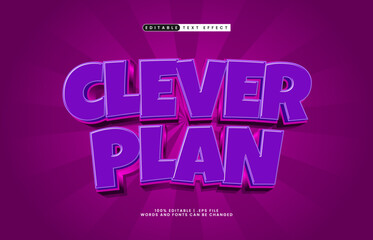 clever plan editable text effect with a smart and happy text style