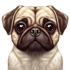 Canvas Print - Cute Pug Portrait.