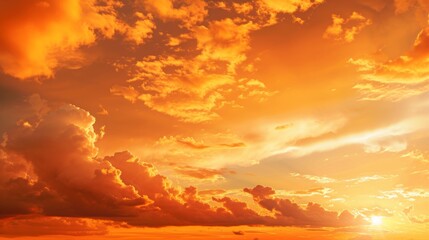 Dramatic Sunset Sky with Golden Clouds - Nature Photography