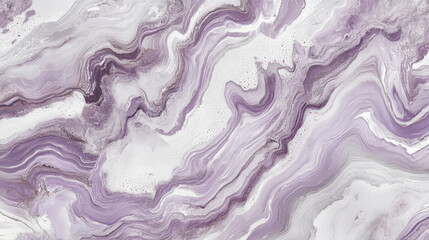 Liquid marble texture with soft lavender and light grey, creating a serene and subtle flowing abstract pattern.