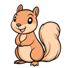 Sticker - Cute Cartoon Squirrel.