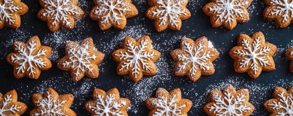 Deliciously decorated gingerbread cookies arranged beautifully, perfect for holiday celebrations and festive gatherings.