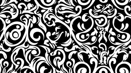 Sticker - Seamless abstract black and white pattern graphic illustration