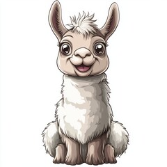 Poster - Cute Llama Cartoon.