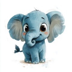 Wall Mural - Cute Baby Elephant.