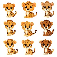 Sticker - Cute Cheetah Cubs.