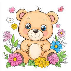 Sticker - Cute Teddy Bear.