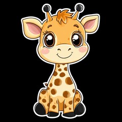 Poster - Cute Cartoon Giraffe.