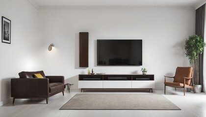 Sticker - modern living room interior with TV