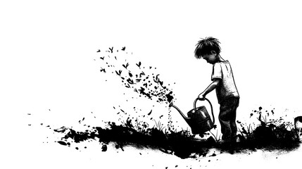 Wall Mural - black and white drawing png