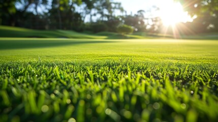 Close-Up of Lush Green Grass in Sunlight