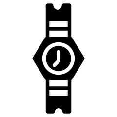 Wall Mural - Watch Clock Time Glyph Icon