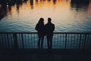 Wall Mural - silhouette of a couple