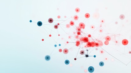 Poster - A modern and abstract visualization of a complex data set, with interconnected lines and nodes representing different variables and their relationships.