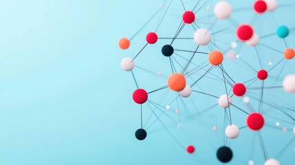 Wall Mural - a colorful circular network diagram showcasing the different nodes in a computer network, with nodes