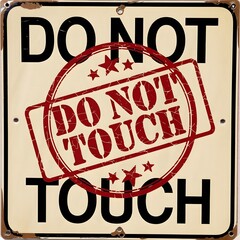 Wall Mural - Do not touch poster sign