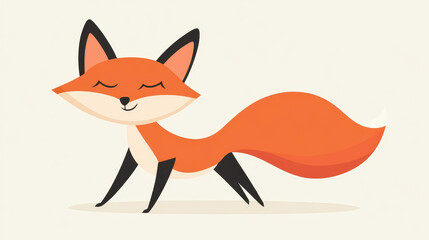 Canvas Print - A charming red fox illustration showcasing a modern flat design. Perfect for icons, logos, and playful visuals.