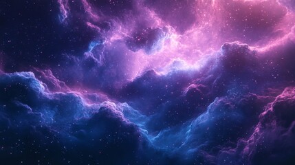 Wall Mural - a cosmic landscape of nebulas and stars