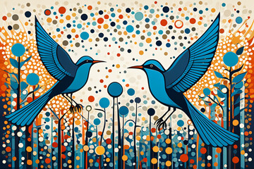 Wall Mural - birds on the branch