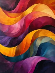 Canvas Print - Abstract waves of vibrant colors flowing in a harmonious pattern.