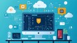 © นิศรา อ่วมเกิด - Cybersecurity Network Protection  Digital Security Concept