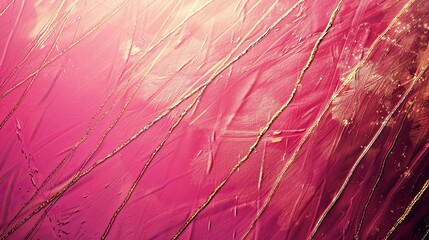 Wall Mural - Gradient from pale pink to magenta with intricate gold intersecting stripes for a vibrant look