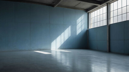 Wall Mural - Soft blue light on smooth concrete surface background