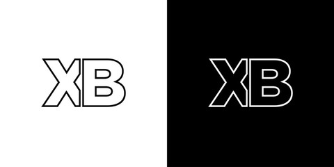 Poster - Letter X and B, XB logo design template. Minimal monogram initial based logotype.