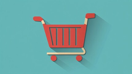 Wall Mural - Vector illustration of an online shopping cart icon with digital discount tags displayed on a clean, modern background. The design uses soft gradients and bold typography to highlight the sales