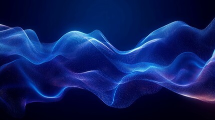 Wall Mural - Abstract Blue and Purple Glowing Wave Pattern