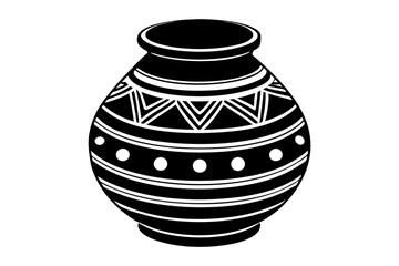 Wall Mural - Traditional Garba Pot Icon Vector Art Cultural Earthen Pot Illustration