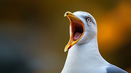 Canvas Print - Close-up of a Seagull with its Mouth Open