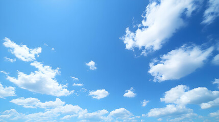 Wall Mural - A Stunning View of a Bright Blue Sky with Scattered White Clouds on a Sunny Day