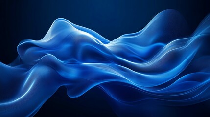 Wall Mural - Abstract Blue Wave Pattern on a Dark Background